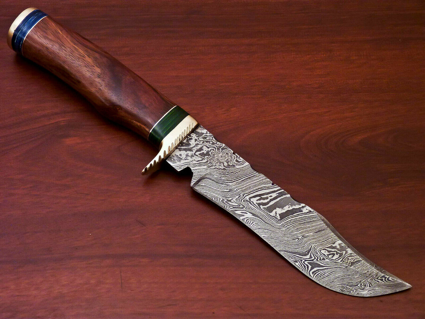 HS-524 Custom Handmade Damascus Hunting Knife Blade With Natural Wood Handle