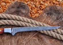 Load image into Gallery viewer, HS-1045 Hand forge Damascus steel Camping Steak Chef Meet Kitchen fillet fishing Knife
