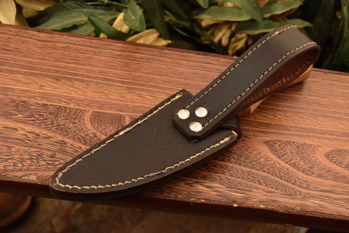 HS-831  Custom Handmade Damascus Skinner Knife With Beautiful Olive wood  Handle