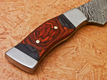 HS-547 Custom Handmade Damascus Hunting  Knife With Hard Wood Handle