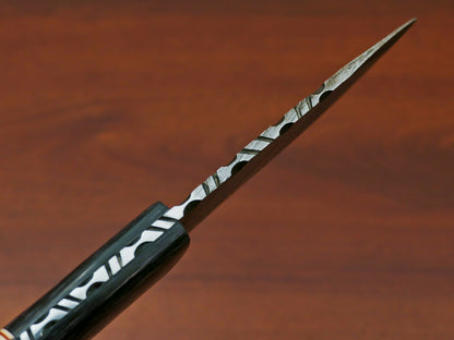 HS-808 Custom Handmade Damascus Skinner Knife With Custom Wood Handle