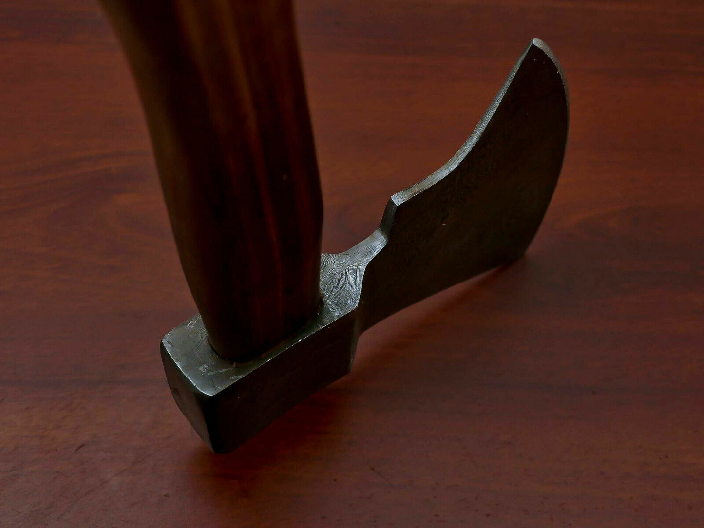 HS-1065 | Custom Handmade Damascus Hand Forged Tomahawk knife, Hatchet, Axe, Integral With Natural Wood