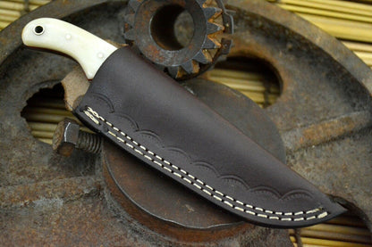 HS-853 Custom Handmade Damascus Skinner Knife With Walnut Wood Handle