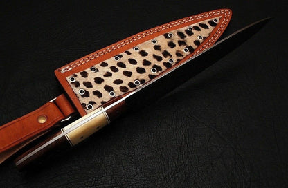 HS-288  Custom Handmade Damascus Kitchen/Chef Knife - Bone+Wood Handle - Best Price