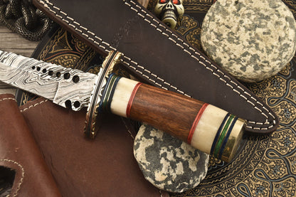 HS-532 Custom Handmade Damascus Fillet Fish Knife With Wood Handle
