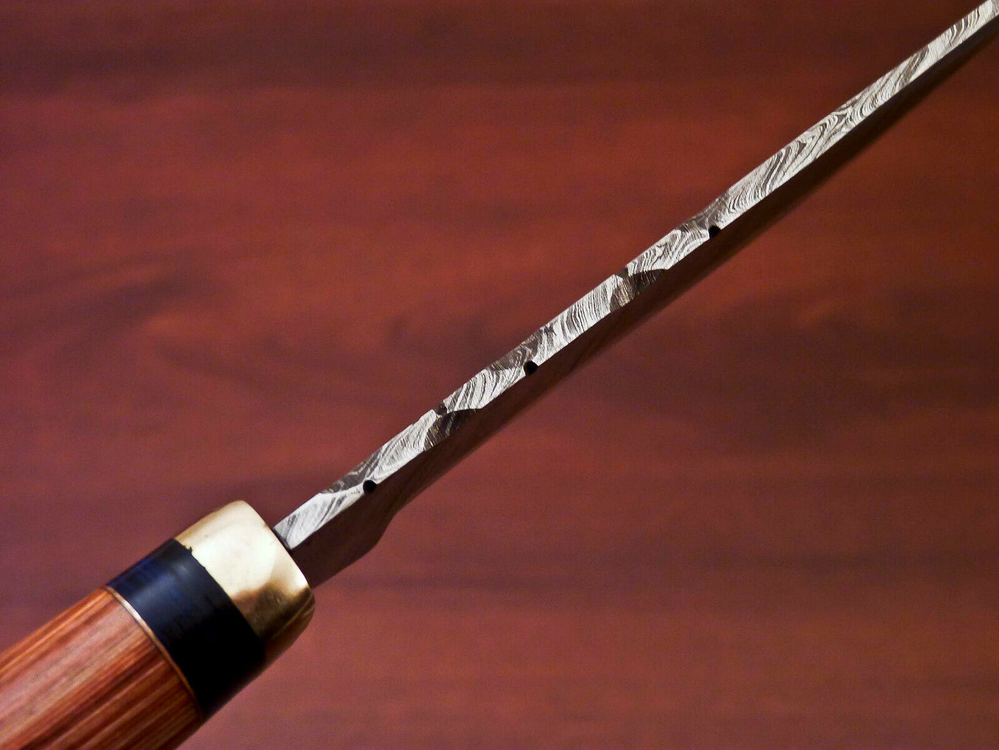 HS-511 Custom Handmade Damascus Hunting Knife With Hard Wood Handle