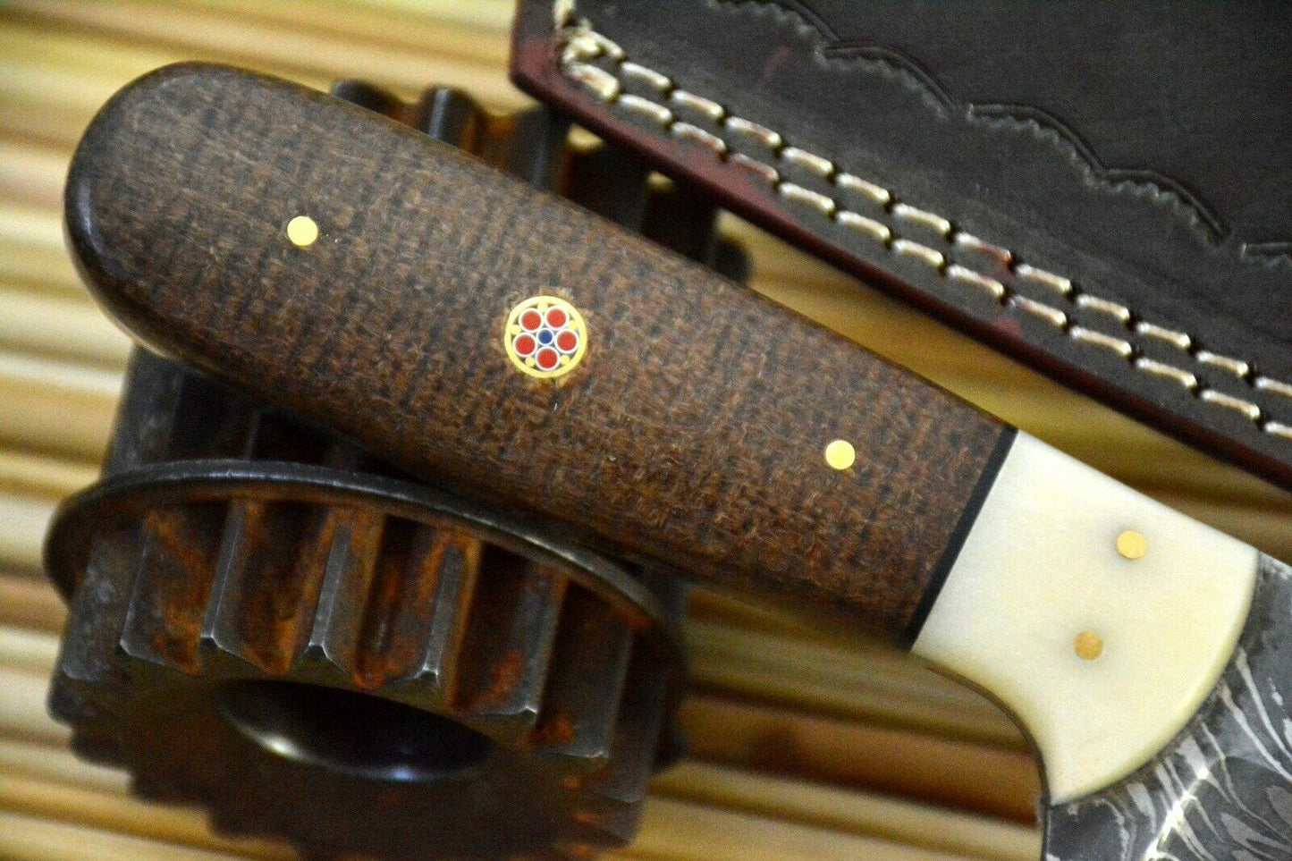 HS-849 Custom Handmade Damascus Skinner Knife - With Walnut Handle