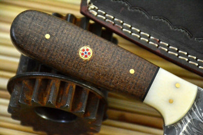 HS-849 Custom Handmade Damascus Skinner Knife - With Walnut Handle