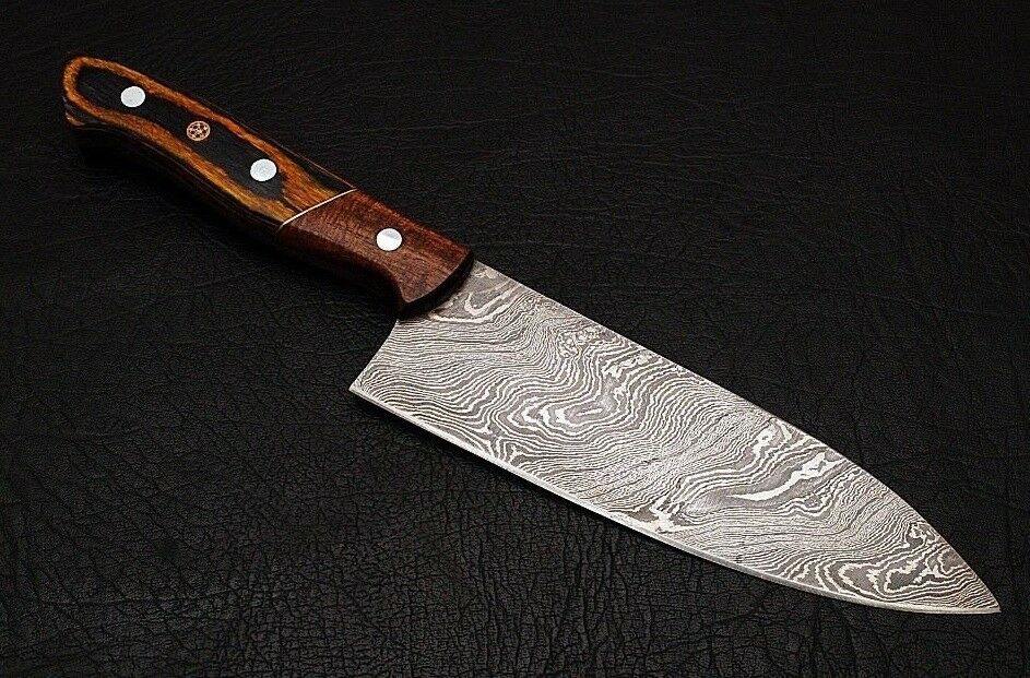 HS-285 Custom Handmade Damascus Kitchen/Chef Knife - Pakka Wood Handle - Best Price