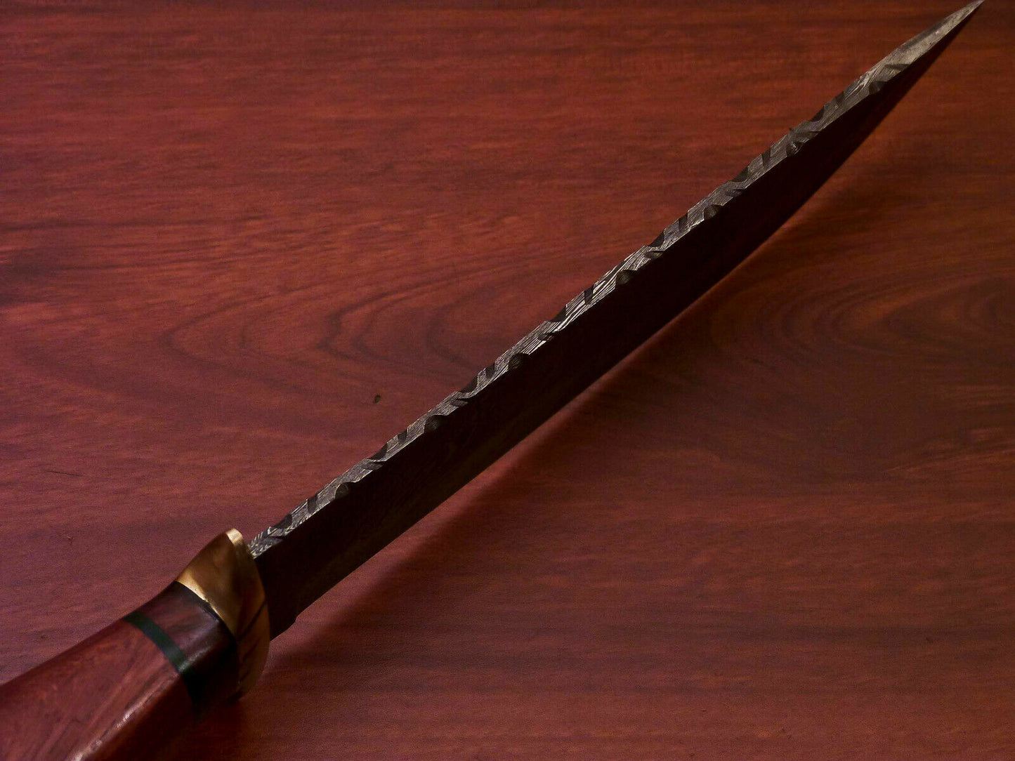 HS-512 Custom Handmade Damascus Hunting Knife With Bone & Wood Handle