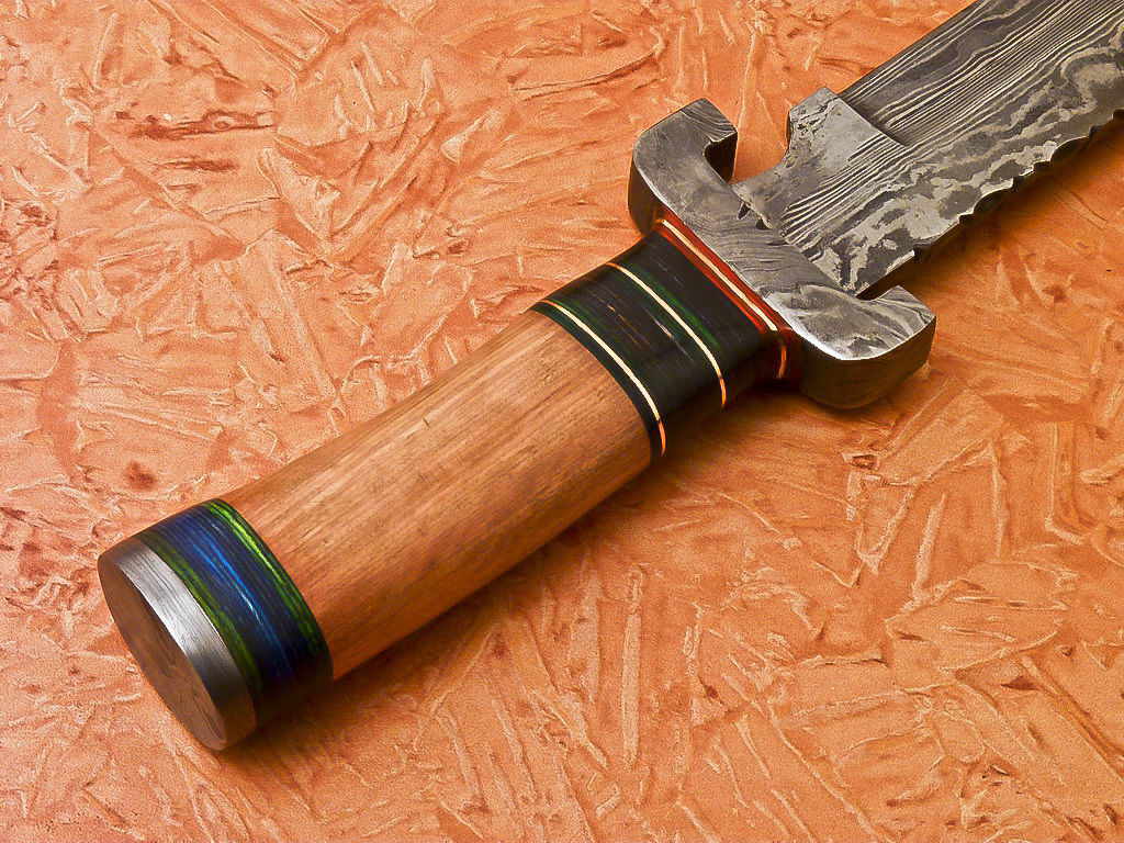 HS-545  Custom Handmade Damascus Hunting Knife With Hard Bone Handle