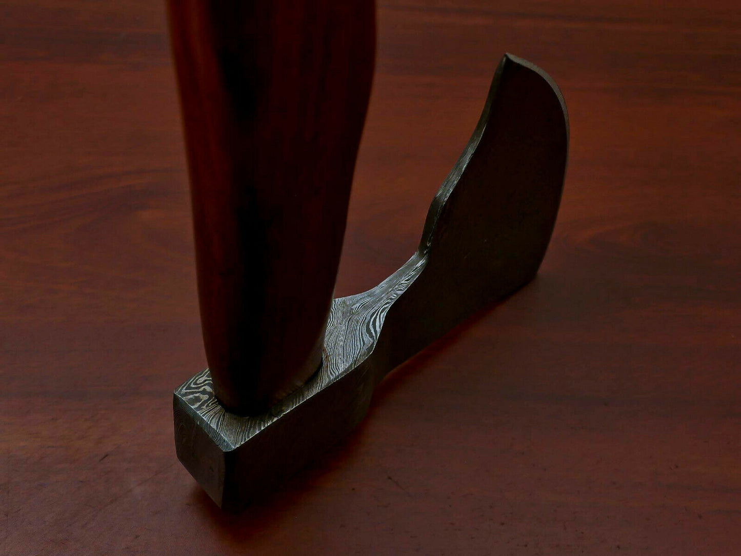 HS-1070 | Custom Handmade Damascus Hand Forged Tomahawk knife, Hatchet, Axe, Integral With Natural Wood