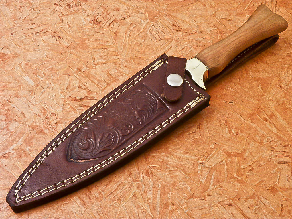 HS-868 Custom Handmade Damascus Dagger Knife With Wood Handle