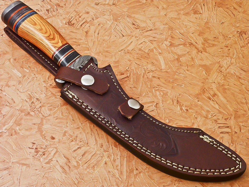 HS-546 Custom Handmade Damascus Hunting Knife With Hard Wood Handle
