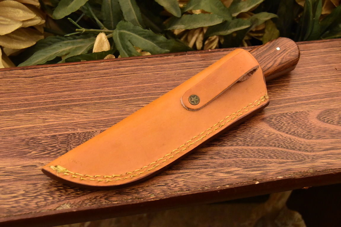 HS-828 Custom Handmade Damascus Skinner Knife With Pure Wood Handle