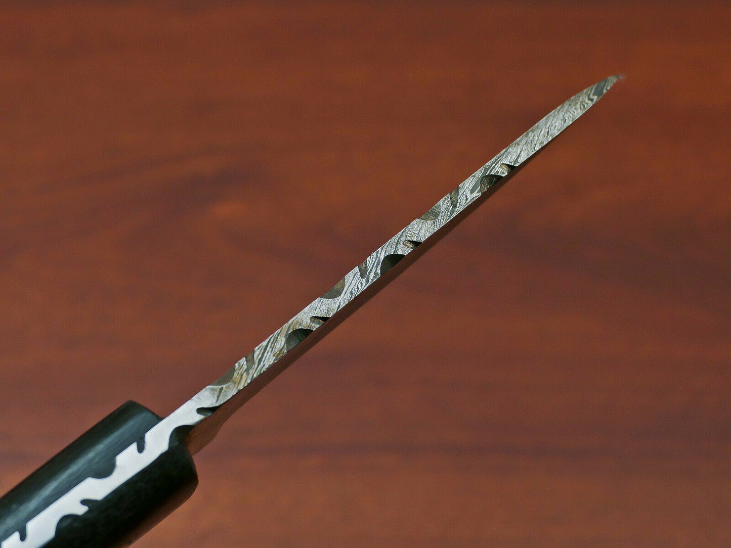 HS-818 Custom Handmade Damascus Skinner Knife With Micarta Sheet Handle