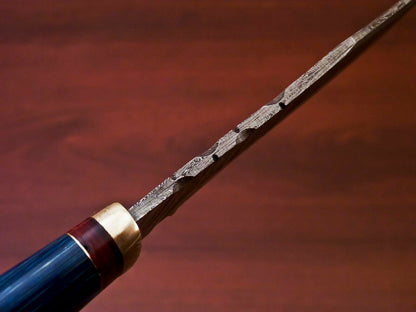 HS-510 Custom Handmade Damascus Hunting Knife With Hard Wood Handle