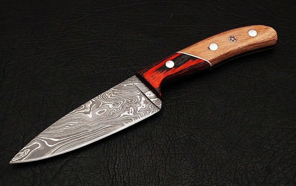 HS-287 Custom Handmade Damascus Kitchen/Chef Knife - Wood Handle - Best Price