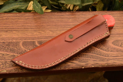 HS-830 Custom Handmade Damascus Skinner Knife With Stained Bone & Hard Wood Handle
