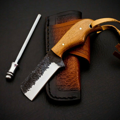 HS-958 Carbon Steel Cowboy Bull Cutter Knife – 5 Inch, Perfectly Balanced, Full Tang