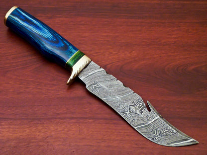 HS-518 Custom Handmade Damascus Hunting Blade Knife With Hard Wood Handle