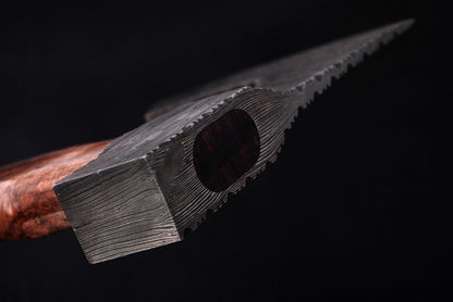 HS-1073 | Custom Handmade Damascus Steel Hand Forged Axe With Rose Wood