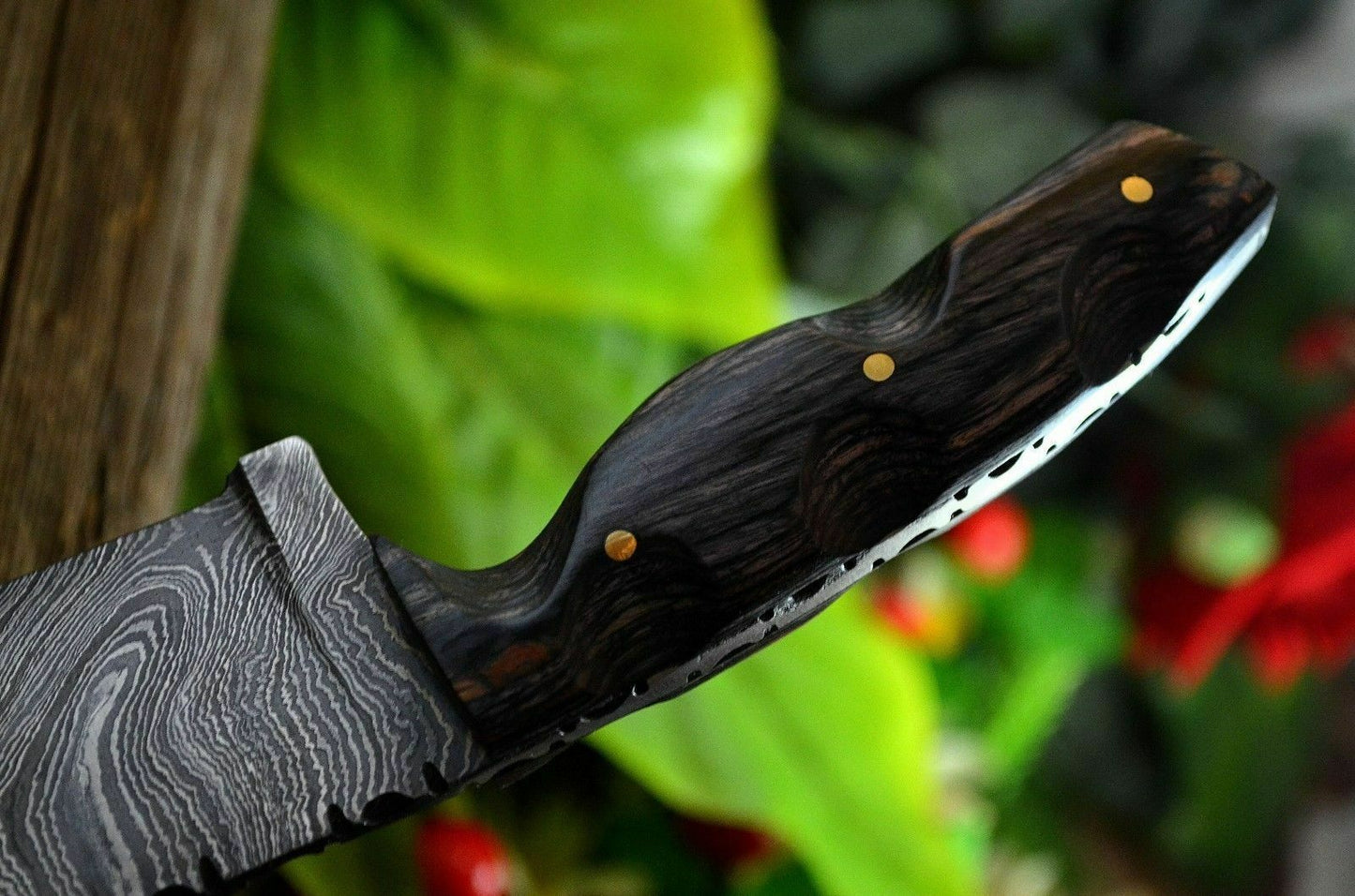 HS-826 Custom Handmade Damascus Mini Cleaver Knife With Hard Wood Handle
