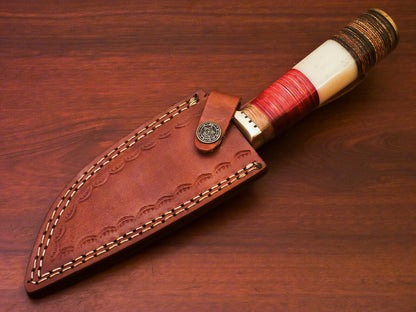 HS-520 Custom Handmade Damascus Hunting Blade Knife With Natural & Hard Wood Handle