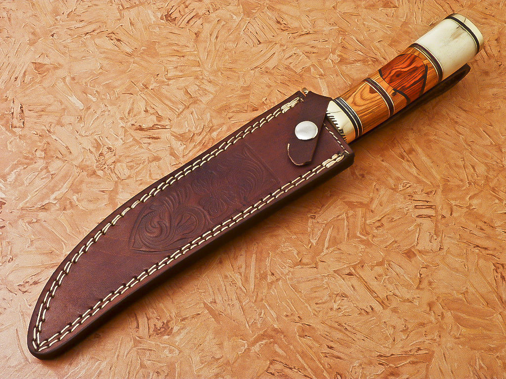 HS-548 Custom Handmade Damascus Hunting Fillet Knife With Hard Wood Handle
