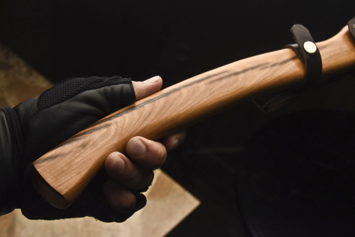 HS-1083 | Custom Handmade Damascus Tomahawk knife, Hatchet, Axe,Integral Natural Wood