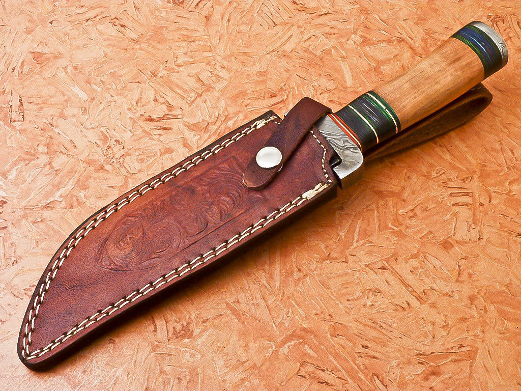 HS-545  Custom Handmade Damascus Hunting Knife With Hard Bone Handle