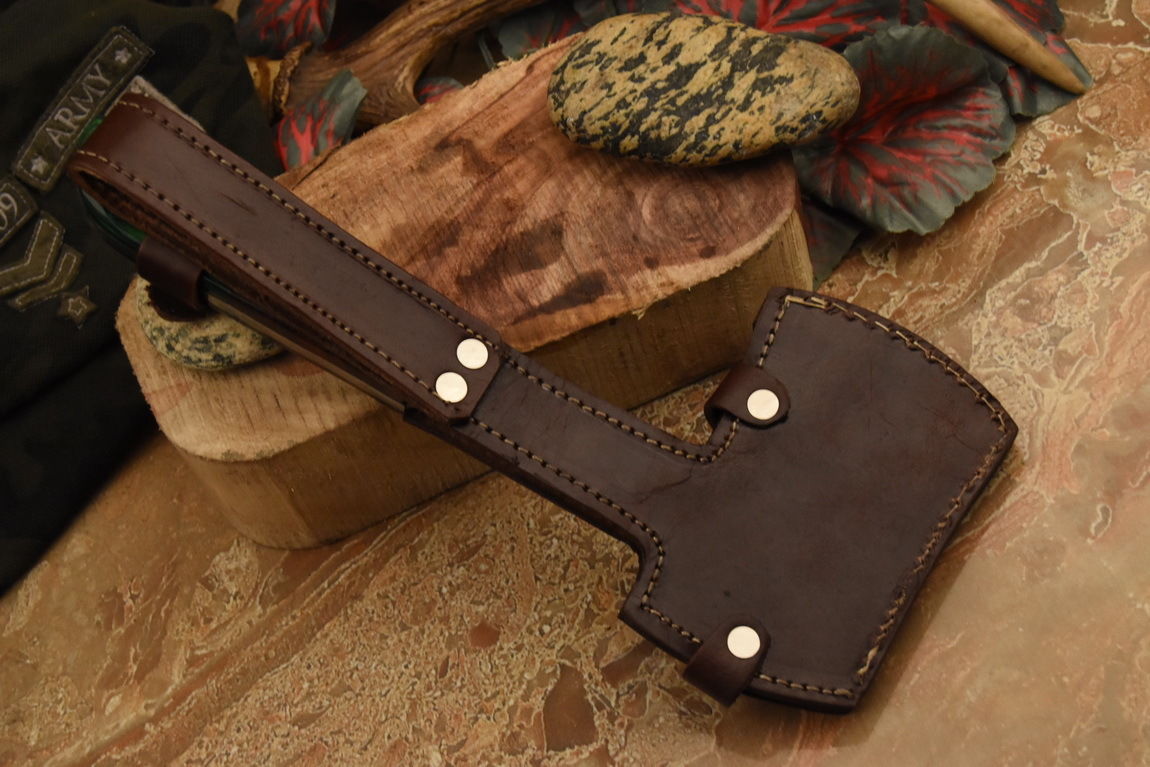 HS-1079 | Custom Handmade Steel Tomahawk knife, Hatchet, Axe,Integral Hard Wood