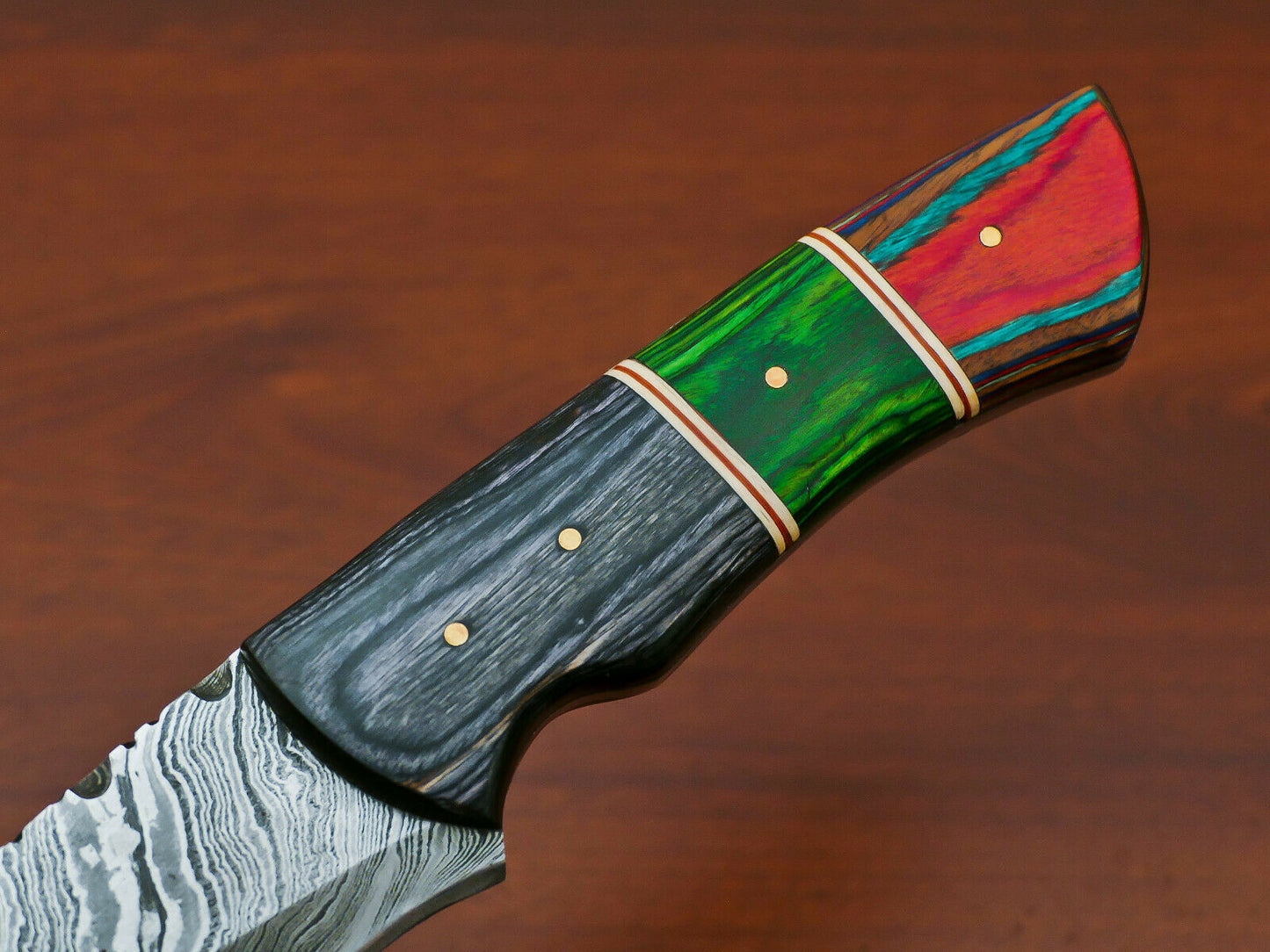 HS-808 Custom Handmade Damascus Skinner Knife With Custom Wood Handle
