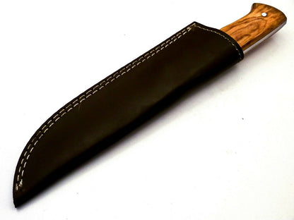 HS-823 Custom Handmade Damascus Skinner Knife With Wood Handle