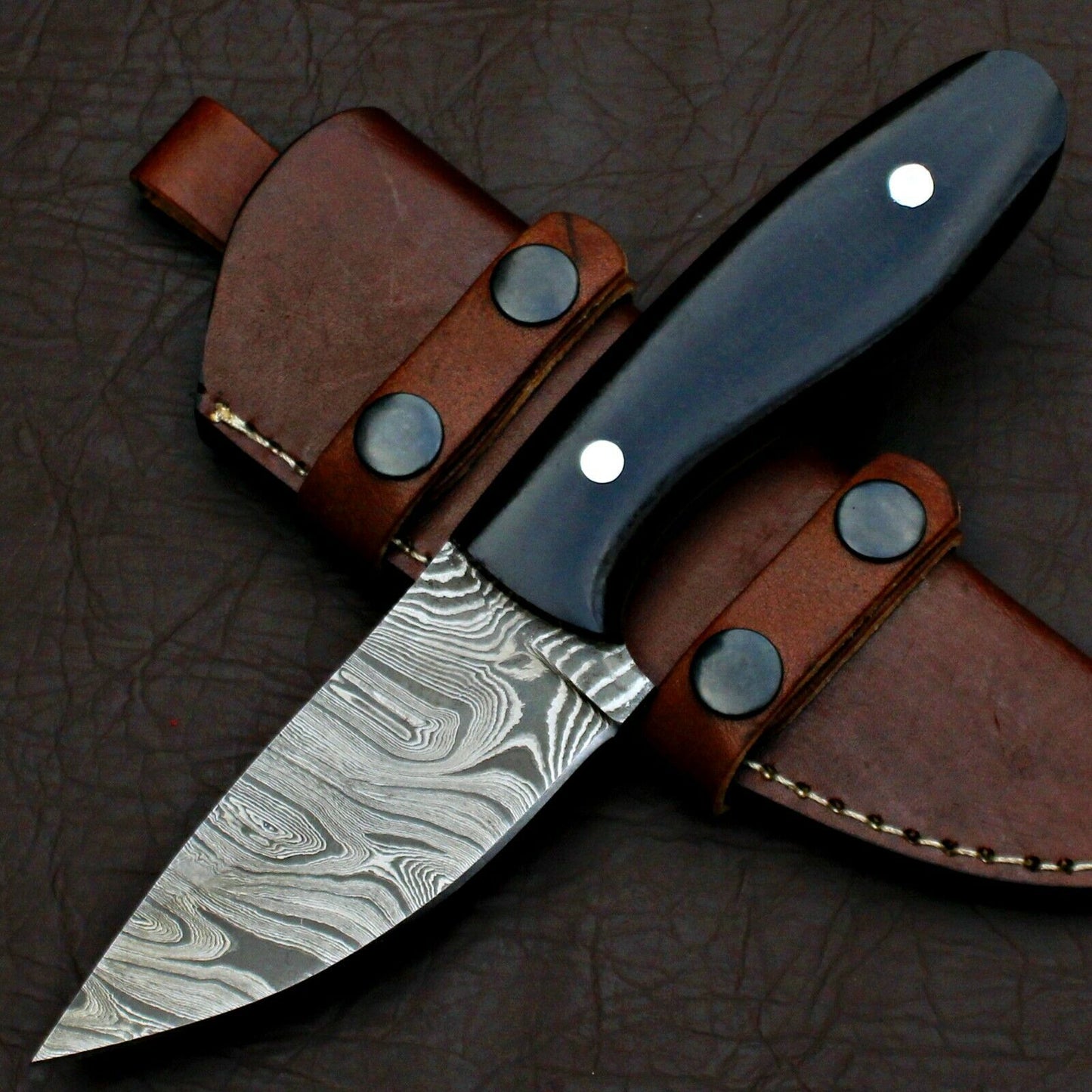HS-574  CUSTOM HAND FORGED DAMASCUS STEEL HUNTING SKINNER KNIFE