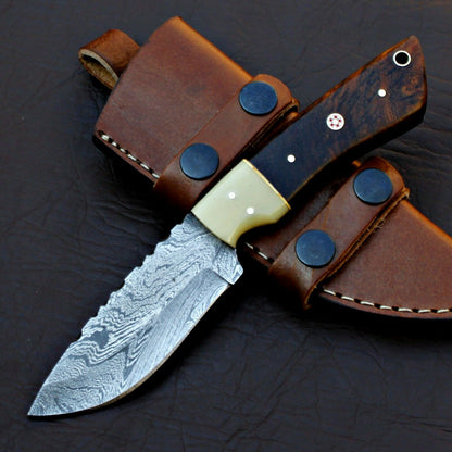HS-577  CUSTOM HAND FORGED DAMASCUS STEEL HUNTING SKINNER KNIFE