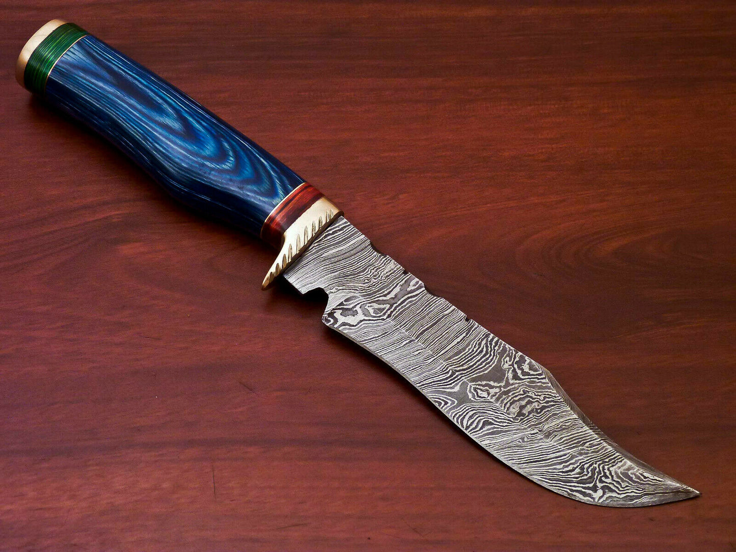 HS-510 Custom Handmade Damascus Hunting Knife With Hard Wood Handle