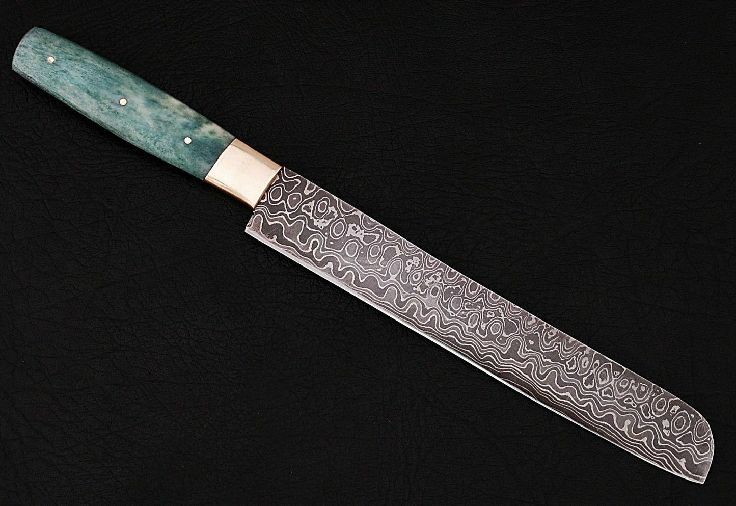 HS-454 Custom Handmade Damascus Kitchen/Chef Knife - Camel Bone Handle - Best Price