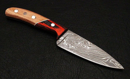 HS-287 Custom Handmade Damascus Kitchen/Chef Knife - Wood Handle - Best Price
