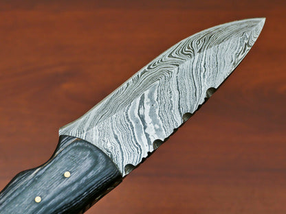 HS-808 Custom Handmade Damascus Skinner Knife With Custom Wood Handle