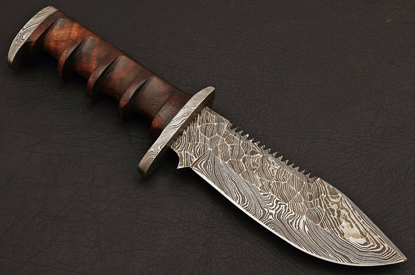 HS-536  Custom Handmade Damascus Hunting Forged Blade, Survival,Tracker Camping,Sporting Knife Rose Wood