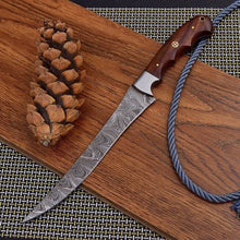 Load image into Gallery viewer, HS-1044 Damascus steel Chef Fishing Kitchen meat BBQ Vegetable fillet Camping knife Best Quality knife
