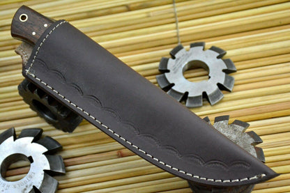 HS-846 Custom Handmade Damascus Skinner Knife With Walnut Wood Handle