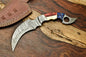 HS-903 Custom Handmade Damascus Hunting Blade Karambit Camping Full Tang Knife Gifts