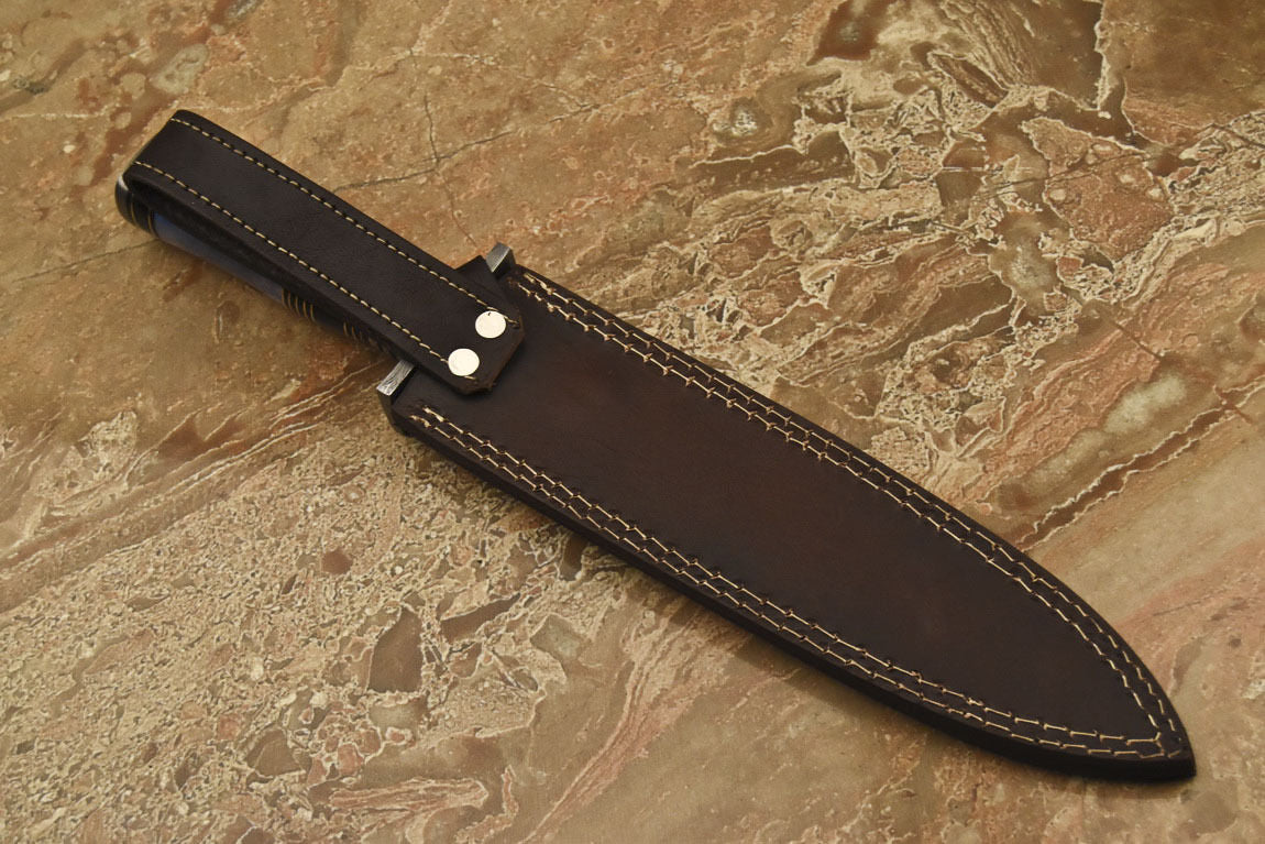 HS-867 Custom Handmade Damascus Dagger Knife With Stained Camel Bone Handle