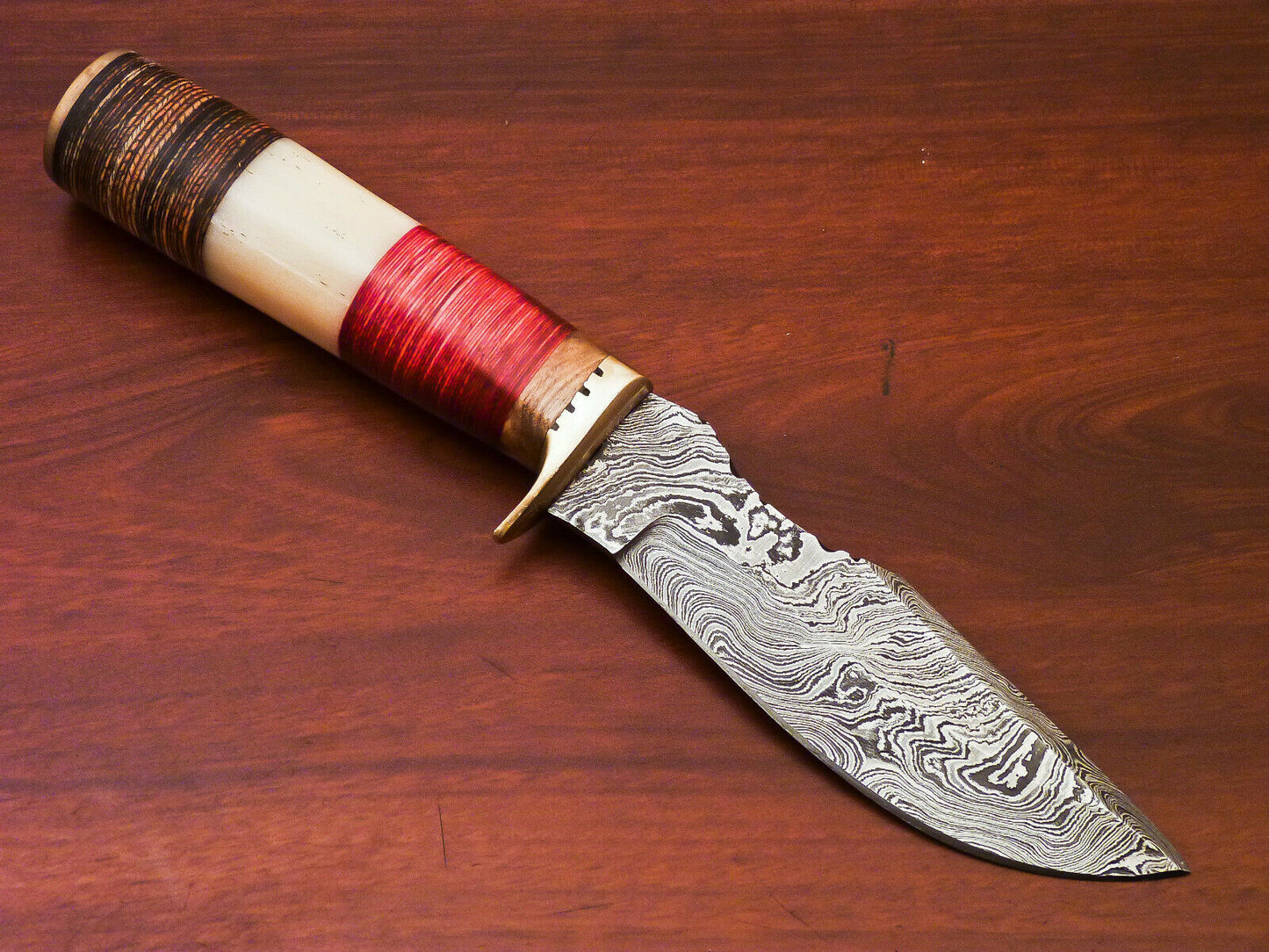 HS-520 Custom Handmade Damascus Hunting Blade Knife With Natural & Hard Wood Handle