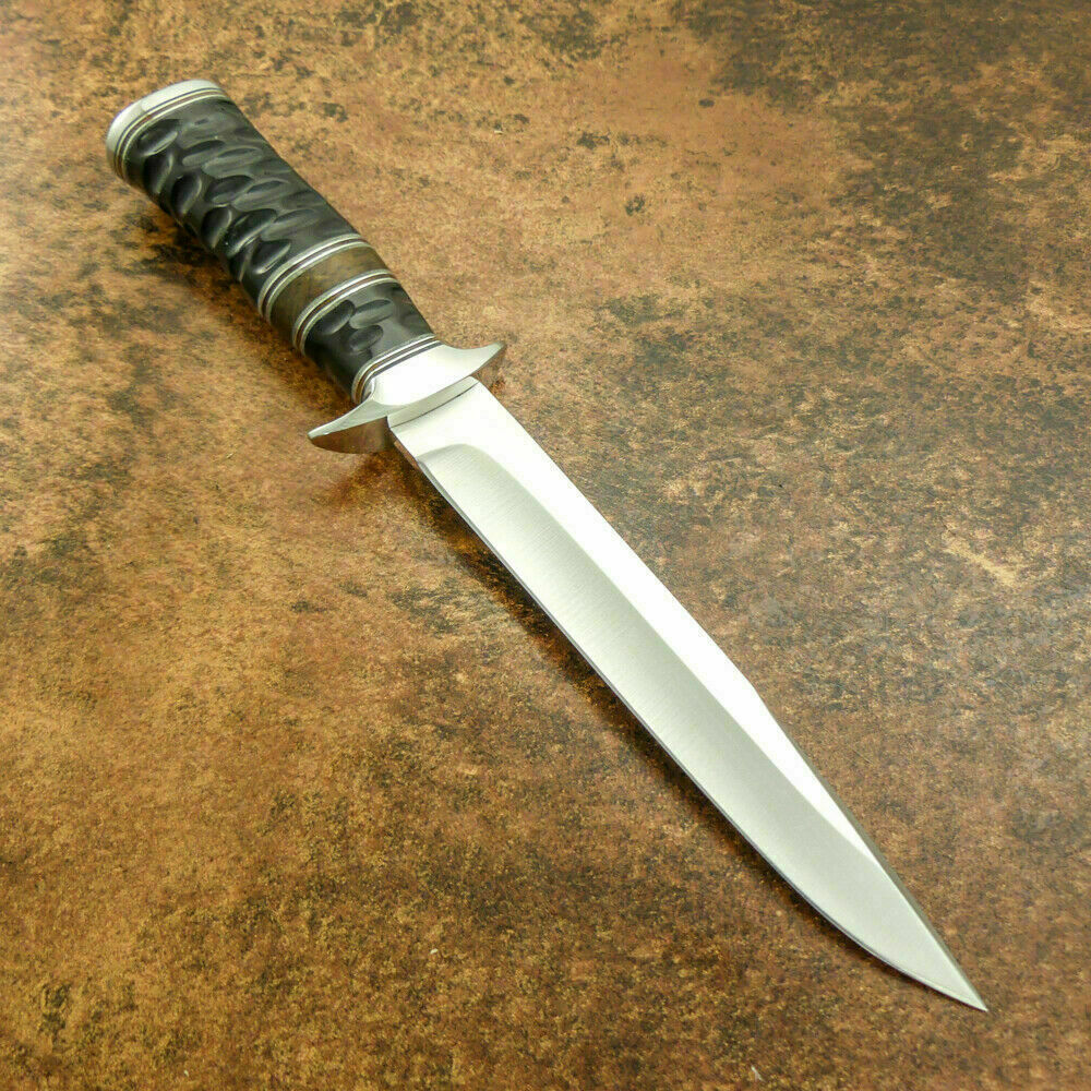 HS-378 '' Custom Handmade D2 Tool Steel 15" Bull Horn Handle Hunting/Survival/Bowie Knife
