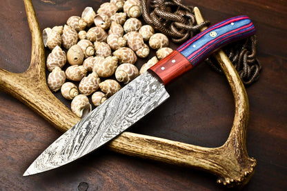 HS-282 Hand Made Damascus Steel Blade Chef Kitchen Full Tang Knife | Hard Wood