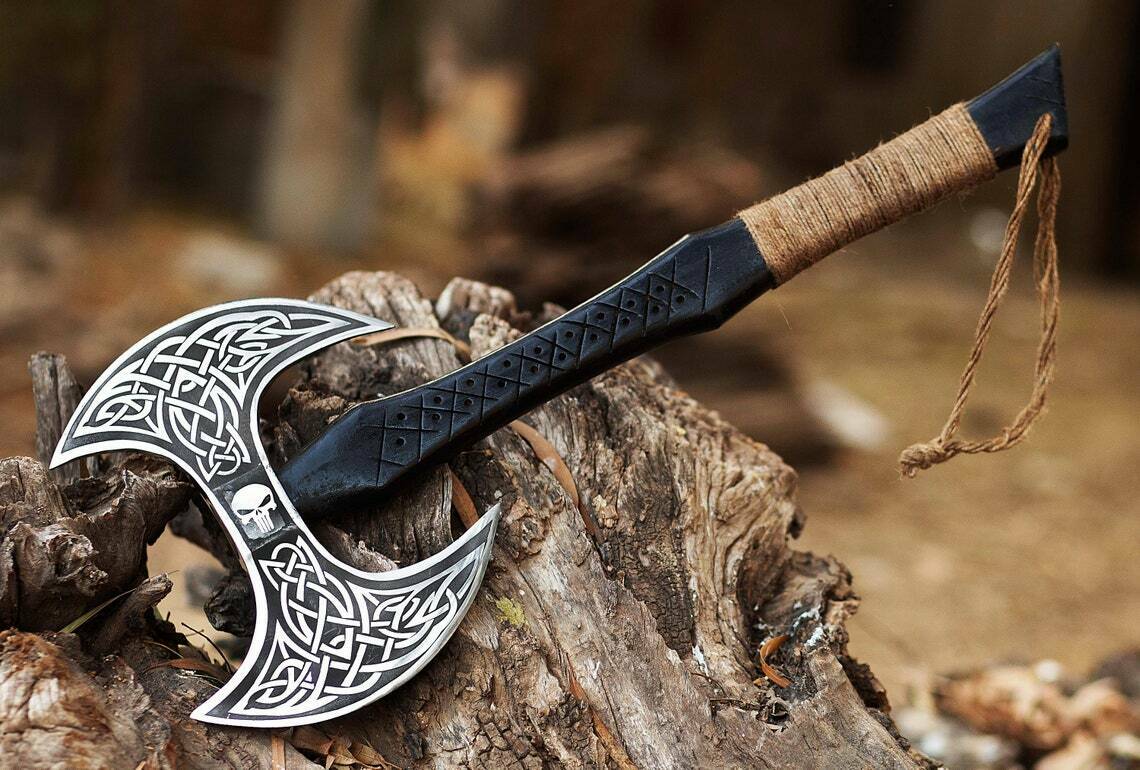 Hand Forged Carbon Steel Viking Hatchet – Hunting Tomahawk Axe | HS-1017