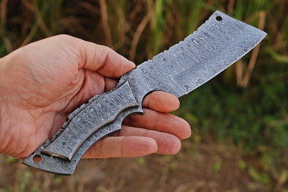HS-473 Custom Handmade Damascus Hunting Knife With Damascus Handle